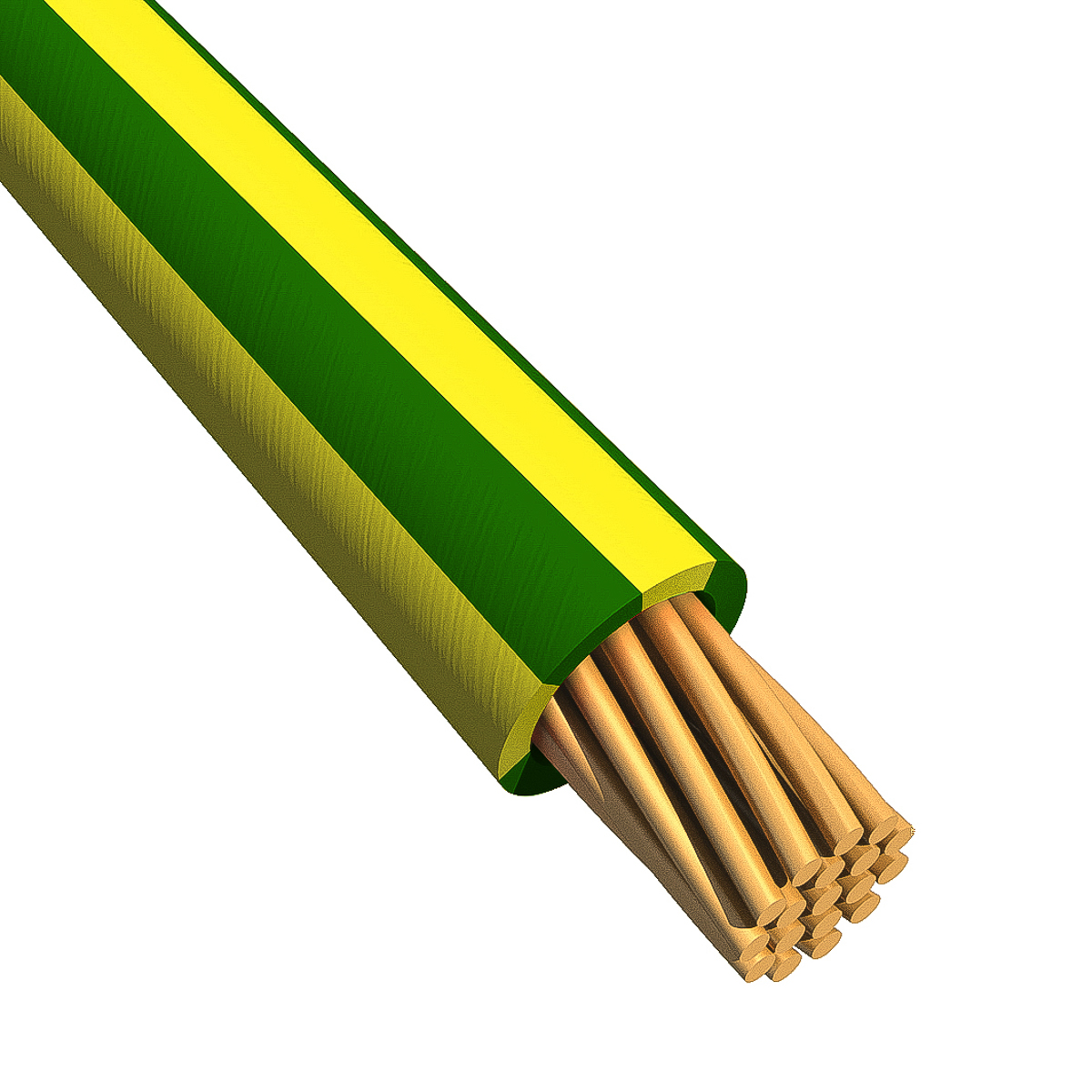 Alpha Wire Ecogen Ecowire Series Green/Yellow 0.75 mm² Hook Up Wire, 18 AWG, 16/0.25 mm, 30m, MPPE Insulation, 6715