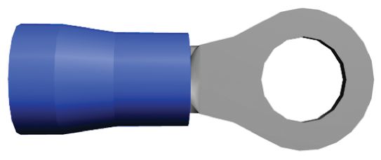 TE Connectivity, PLASTI-GRIP Insulated Ring Terminal, #10 Stud Size, 1mm² to 2.6mm² Wire Size, Blue