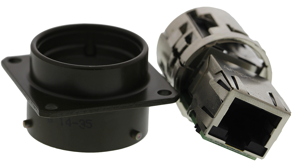 Amphenol Socapex RJF Series Female RJ45 Connector, Panel Mount, Cat5e Straight 1 Port 8 -Way