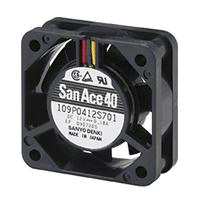 Sanyo Denki 109P Series Axial Fan, 12 V dc, DC Operation, 9m³/h, 1.14W, 90mA Max, 40 x 40 x 15mm