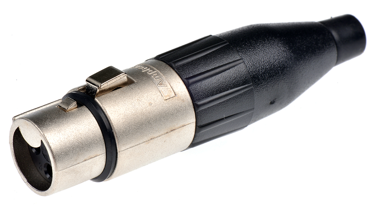 Amphenol Industrial Cable Mount XLR Connector, Female, 120 V ac, Tin Plating