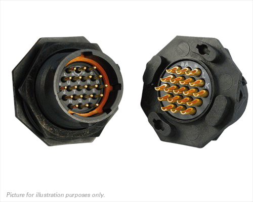 Souriau Sunbank by Eaton Circular Connector, 19 Contacts, Panel, Standard Connector, Plug, Male, IP68, IP69K, UTS Series