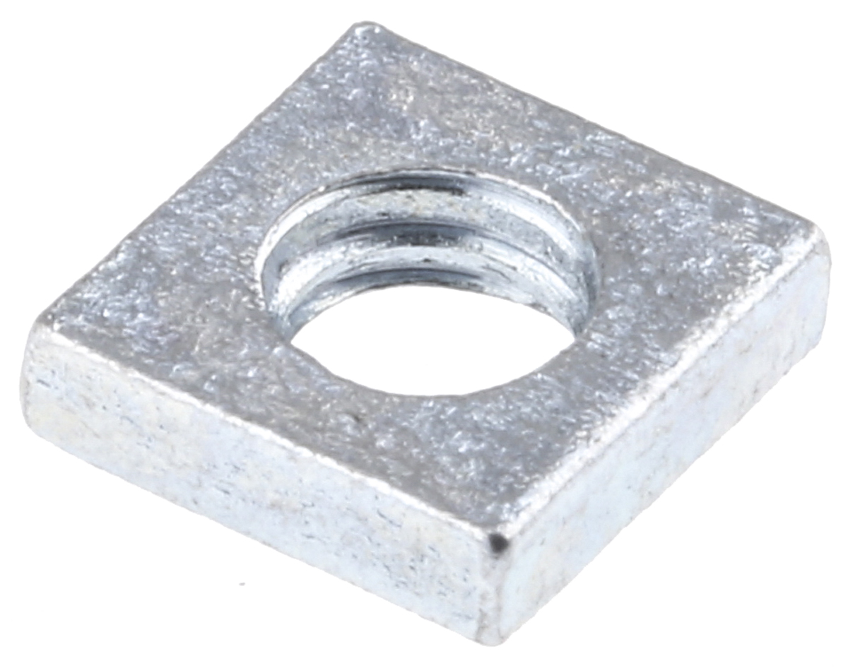 RS PRO M4 7mm Steel Square Nuts, Bright Zinc Plated Finish