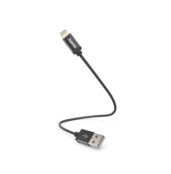 Hama USB 2.0, Male Lightning to Male USB A, 480Mbps, 200mm