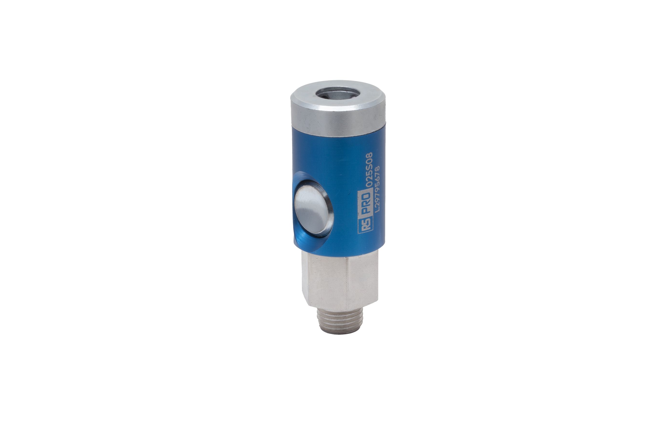 RS PRO Aluminium, Brass, Steel Female Pneumatic Quick Connect Coupling, BSPT 1/4 Male Threaded