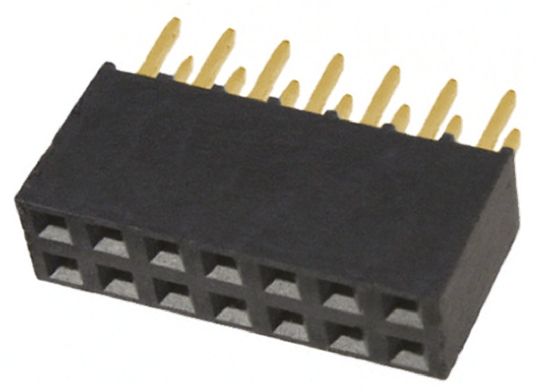 Samtec SSQ Series Straight Through Hole Mount PCB Socket, 14-Contact, 2-Row, 2.54mm Pitch, Solder Termination