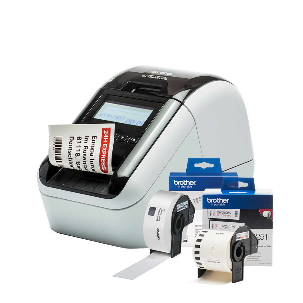 Brother QL820NWBC Label Printer, 62mm Max Label Width