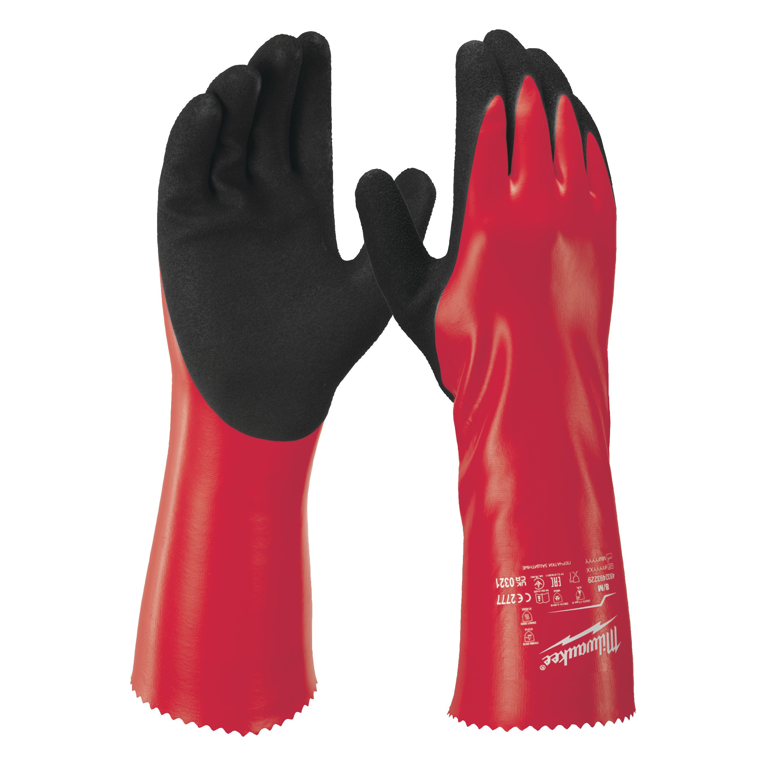 Milwaukee Black, Red Nylon Work Gloves, Nitrile Coating
