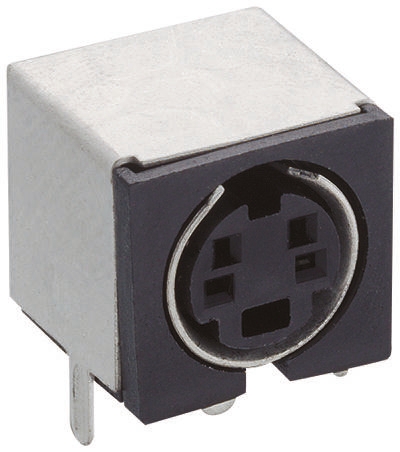 Lumberg 6 Pole Right Angle Miniature Din Socket, 1A, 100 V ac, Female, Through Hole