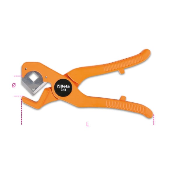 BETA 341 Pipe Cutter 25 mm, Cuts Plastic