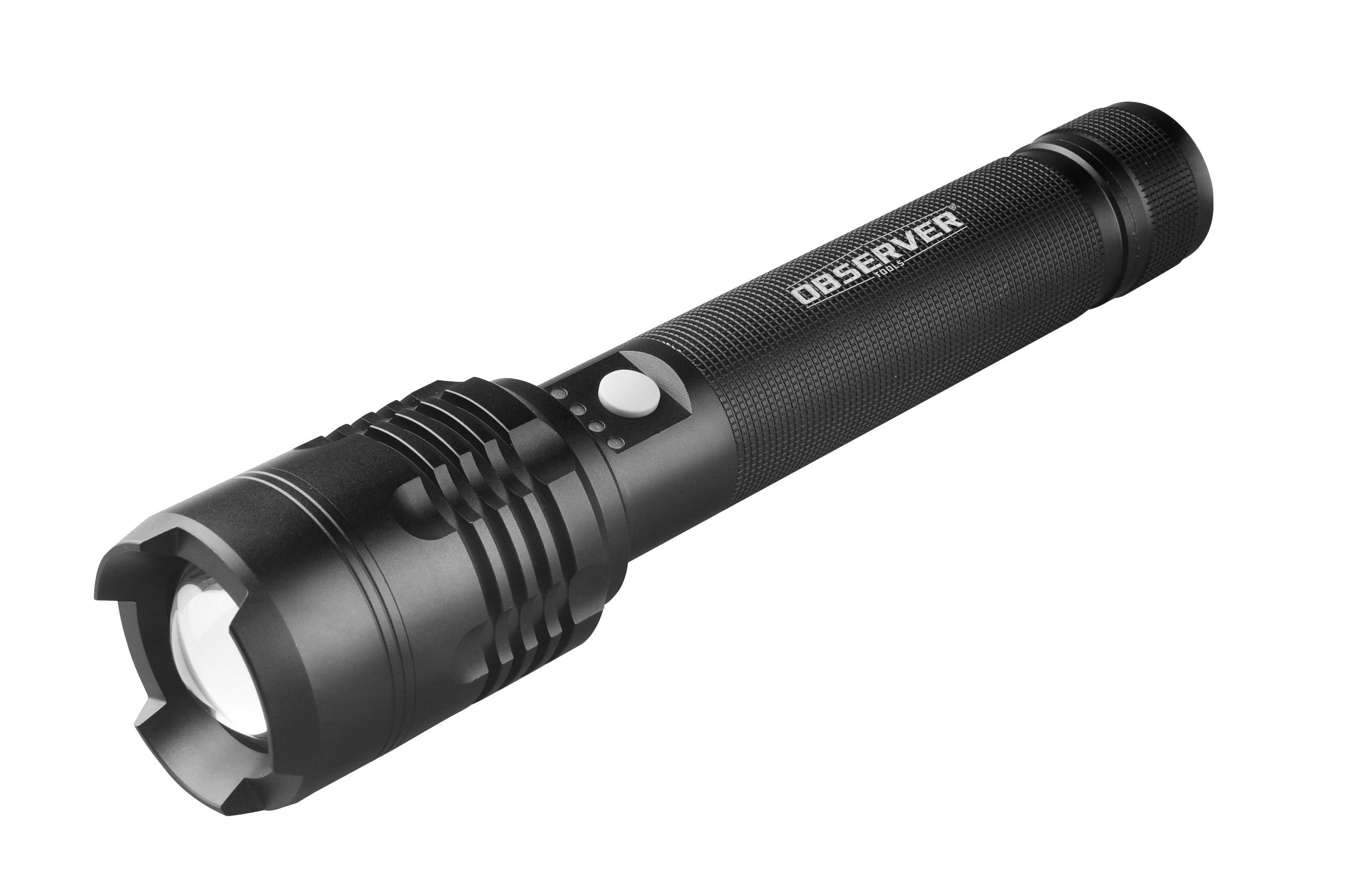 Observer Tools LED Tactical Torch Black - Rechargeable 4000 lm, 265 mm