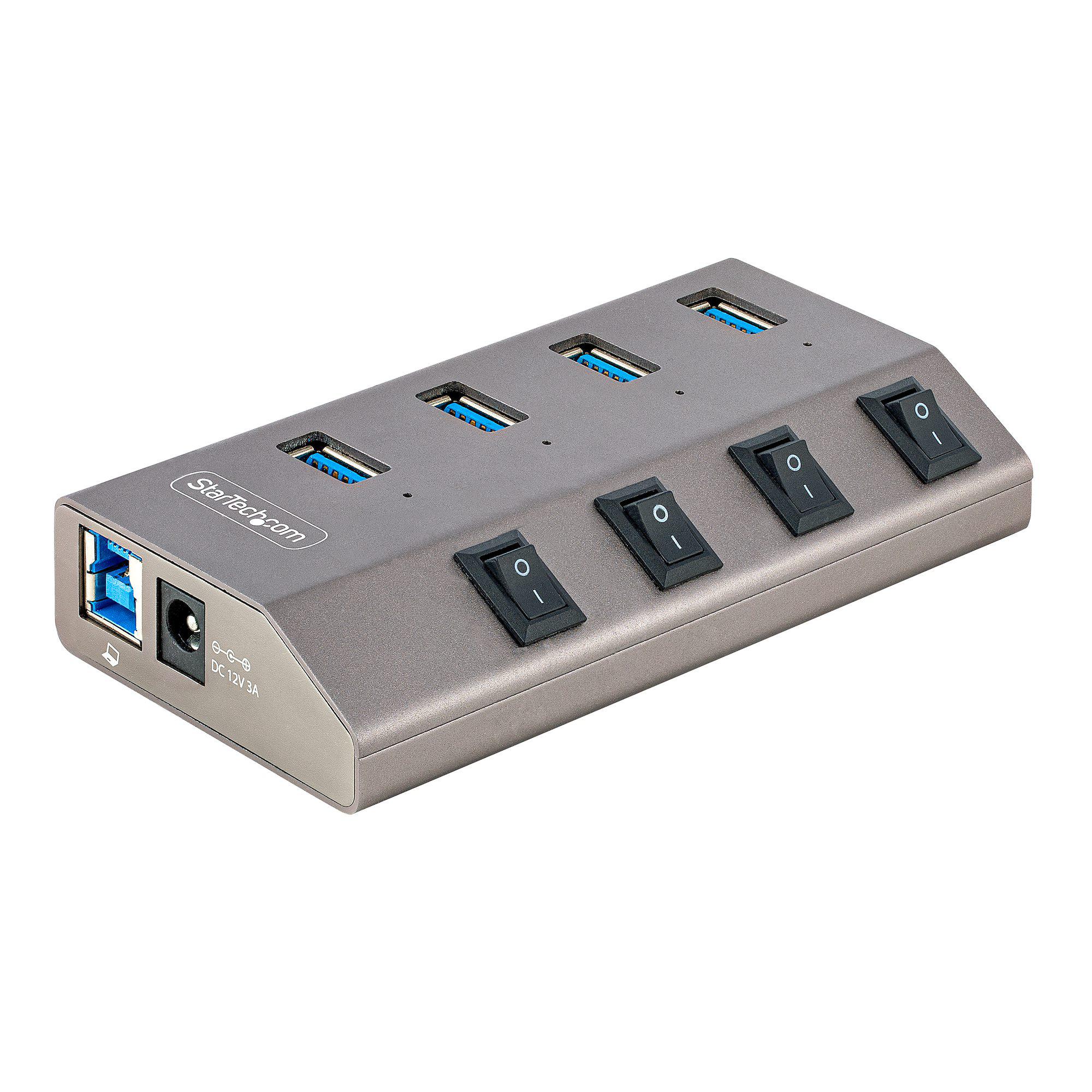 StarTech.com 4 Port USB 3.0 USB A, USB B USB C Hub, AC Adapter Powered, 2.3 x 0.8 x 4.5in
