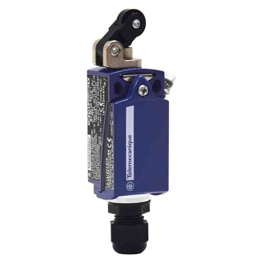 Telemecanique Sensors XCKD Series Roller Lever Plunger Limit Switch, 2NC/1NO, IP66, IP67, 3P, Zinc Alloy Housing, 400V