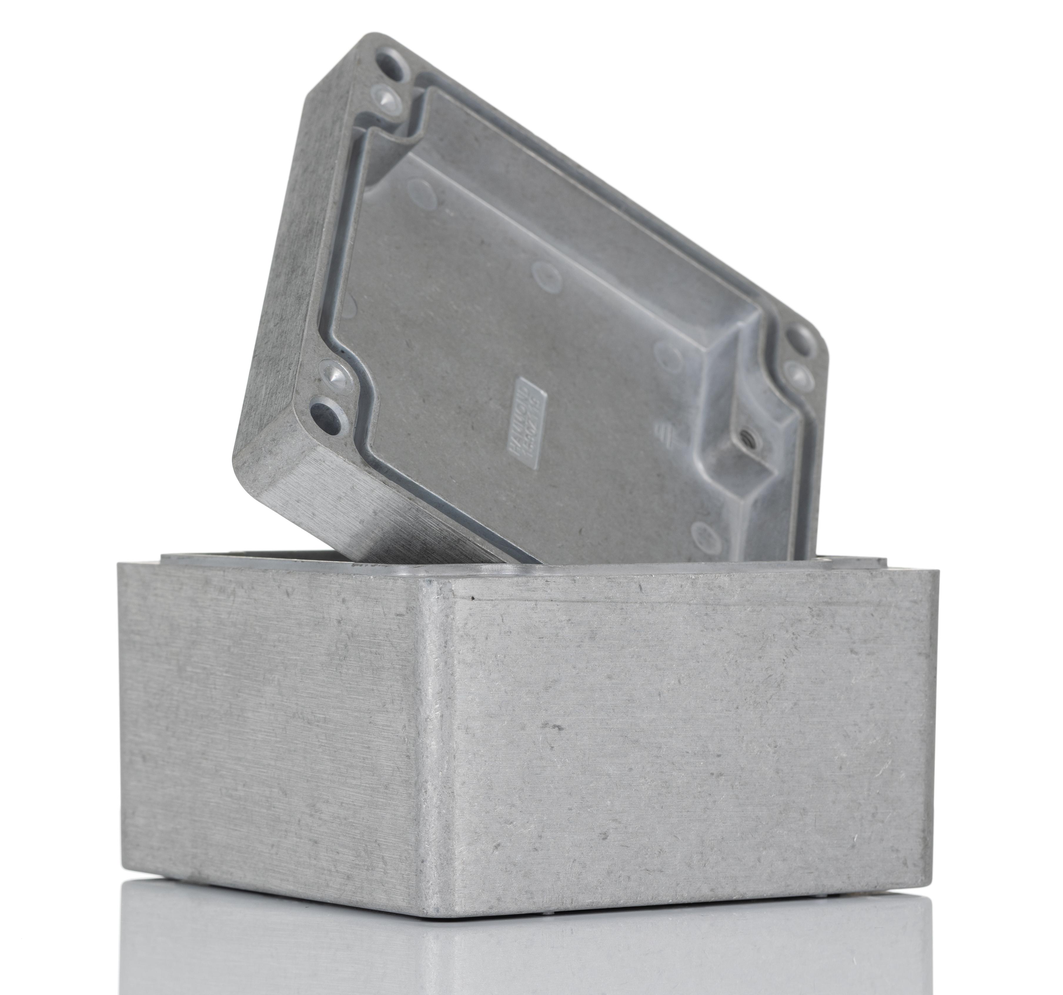 Hammond 1590 Series Natural Die Cast Aluminium Enclosure, IP66, IK08, Natural Lid, 120.38 x 121.98 x 83.1mm