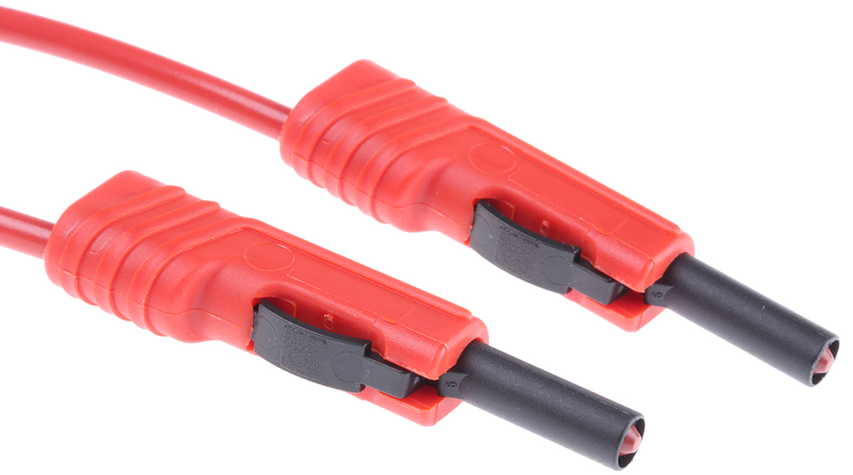 Hirschmann Test & Measurement Test lead, 16A, 60V dc, Red, 500mm Lead Length