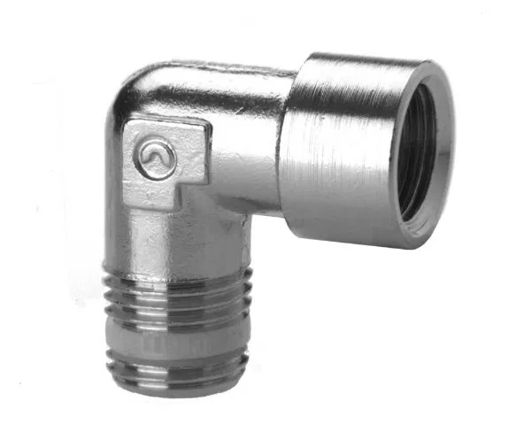 Camozzi S2000 Series Elbow Fitting, R 1/8 Male to G 1/8 Female, Threaded Connection Style, S2020 1/8-1/8