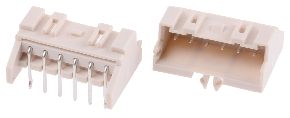 JST XA Series Right Angle Through Hole PCB Header, 6 Contact(s), 2.5 mm Pitch, 1 Row, Shrouded