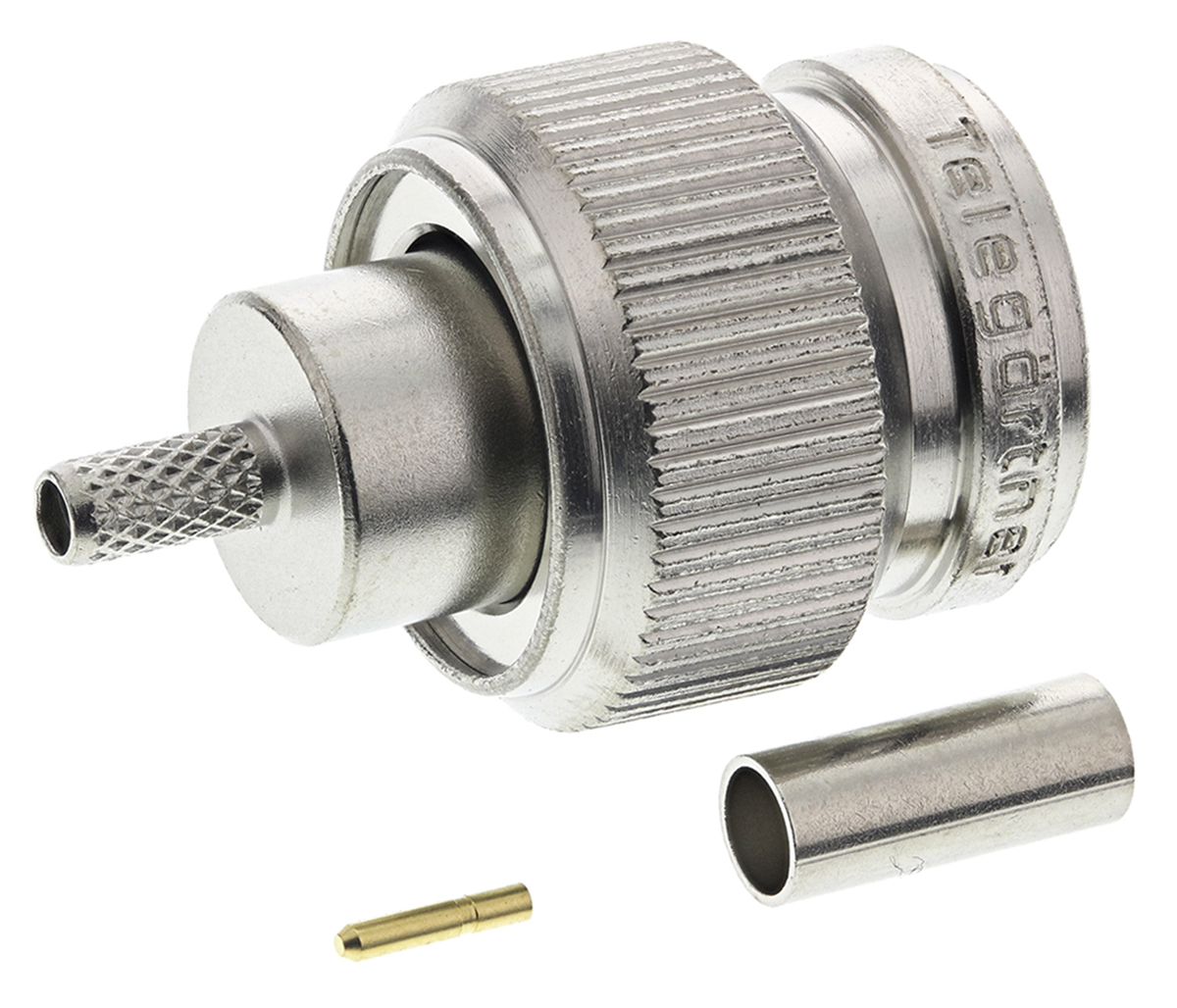Telegartner, Plug Cable Mount TNC Connector, 50Ω, Crimp Termination, Straight Body