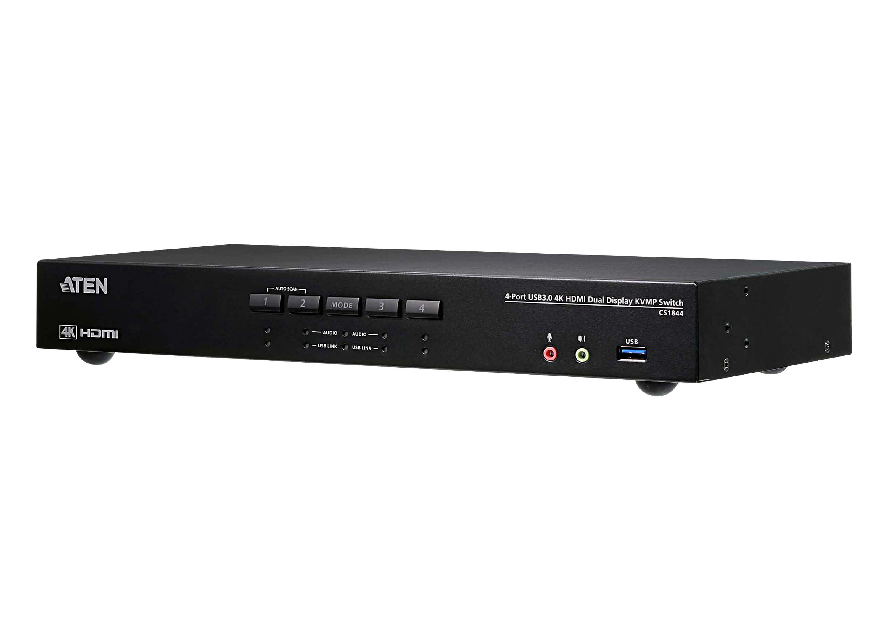 Aten 4 Port USB HDMI KVM Switch, 3.5 mm Jack 4096 x 2160 Maximum Resolution