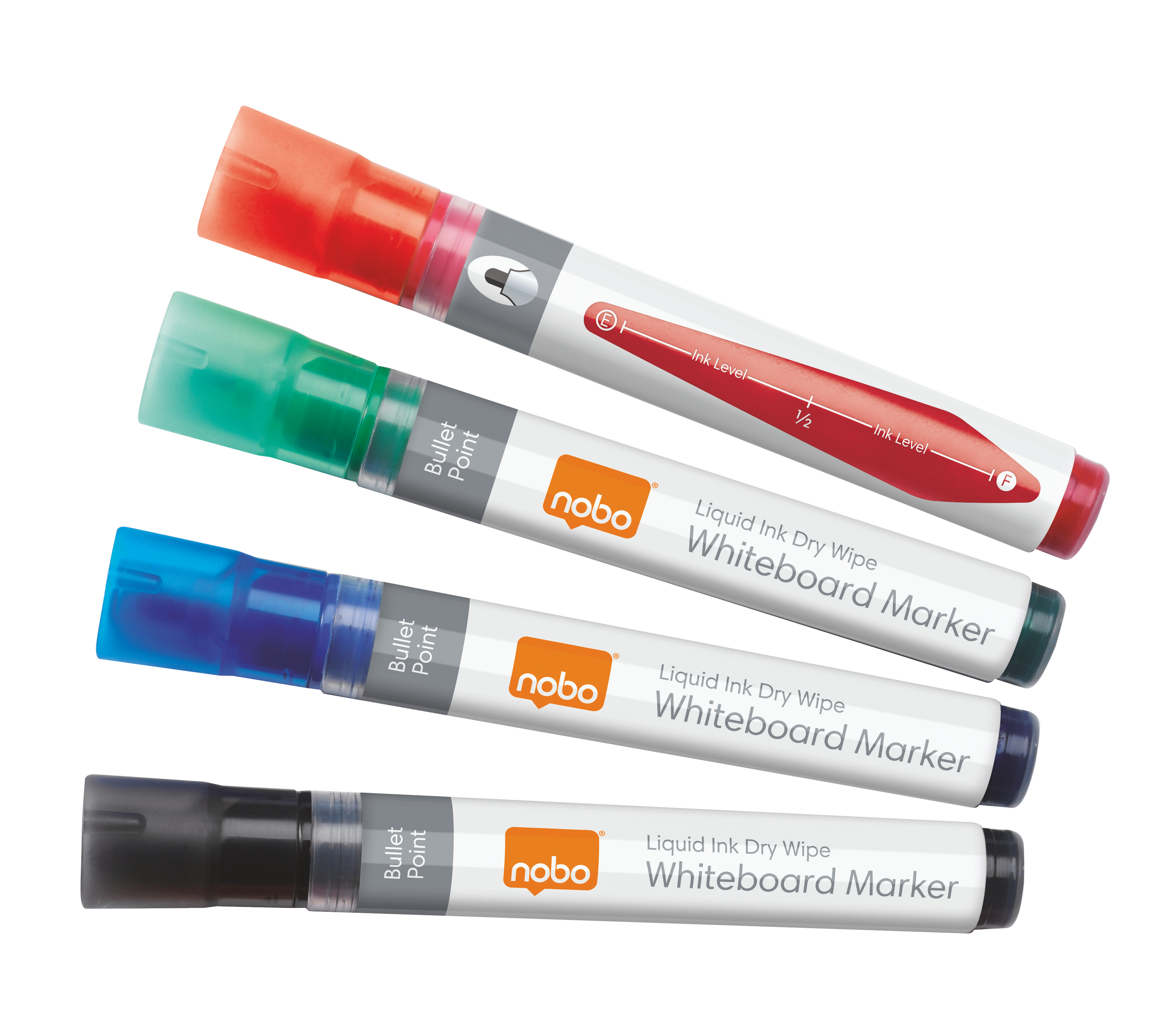 Nobo White Board Marker, 4 Assorted, 3 mm Tip Size