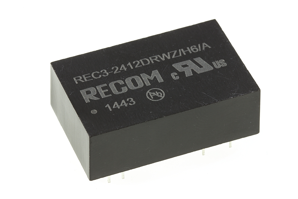 Recom REC3 DC-DC Converter, ±12V dc/ ±125mA Output, 9 → 36 V dc Input, 3W, Through Hole, +85°C Max Temp -40°C