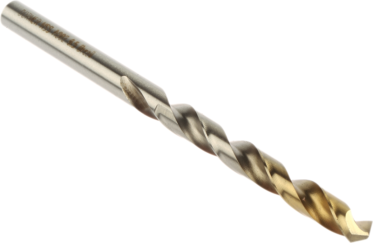 Dormer A002 Series HSS-TiN Twist Drill Bit for Steel, 6.5mm Diameter, 101 mm Overall