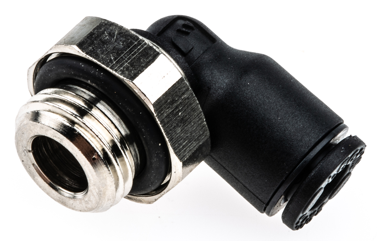 Legris LF3000 Series Elbow Threaded Adaptor, G 1/8 Male to Push In 4 mm, Threaded-to-Tube Connection Style