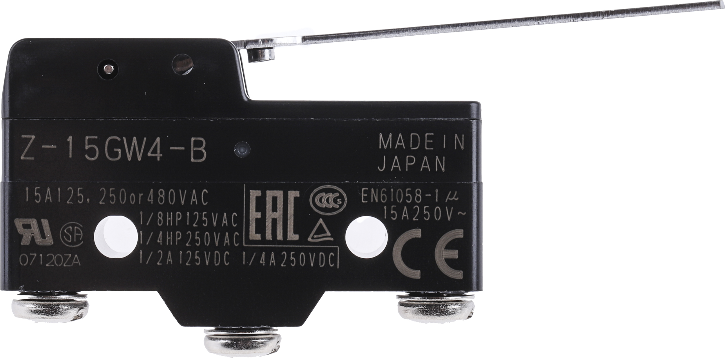 Omron Lever Limit Switch, NO/NC, IP00, SPDT, Thermosetting Resin Housing, 500V ac Max, 15A Max
