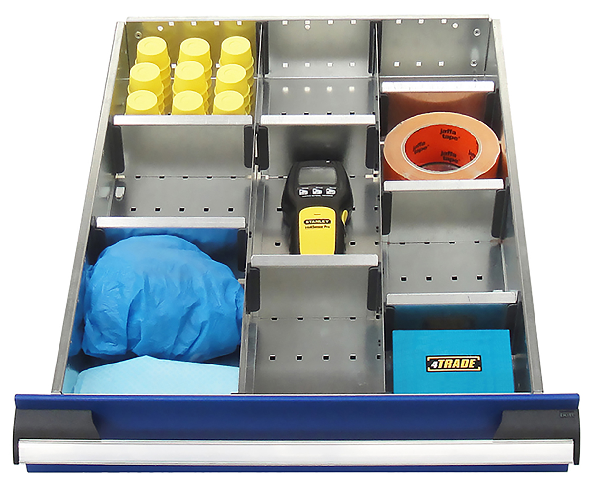 Bott Front-to-Back, Left-to-Right Divider Set for use with 100 mm Drawer, 525 W x 650 D Cubio Cabinet