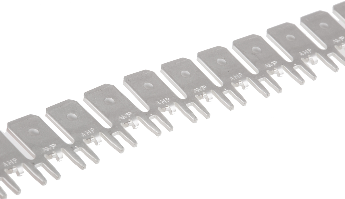 TE Connectivity FASTON .250 Uninsulated Male Spade Connector, PCB Tab, 6.35 x 0.83mm Tab Size