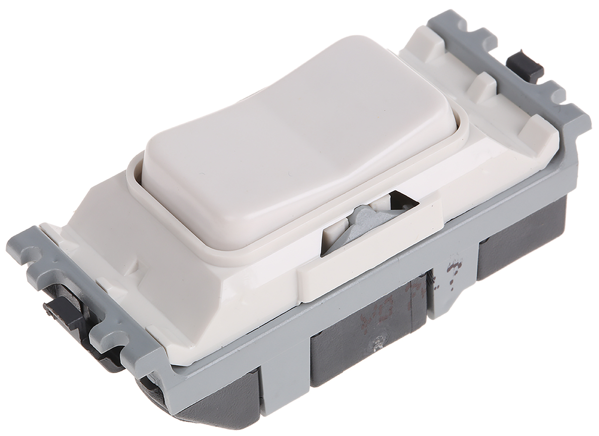 MK Electric 2 Way White Rocker Switch Grid Module 20A, Grid Plus Series