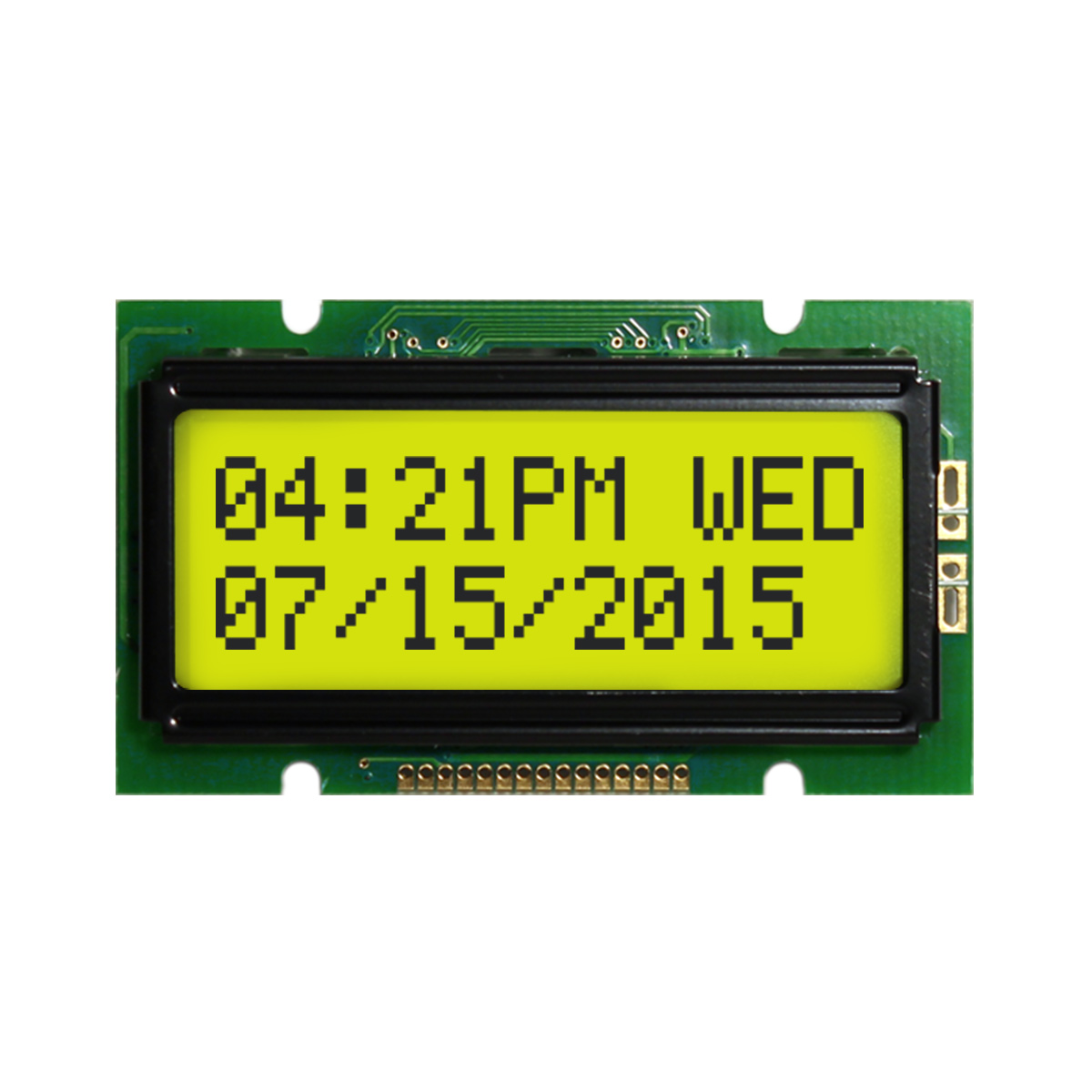 NEWHAVEN DISPLAY INTERNATIONAL NHD-0212WH-AYGH-JT# Alphanumeric LCD Alphanumeric Display, Yellow-Green on Grey, 2 Rows