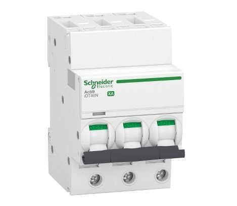 Schneider Electric Acti 9 Acti9 iDT40N XA MCB, 3P, 6A Curve C, 400V AC