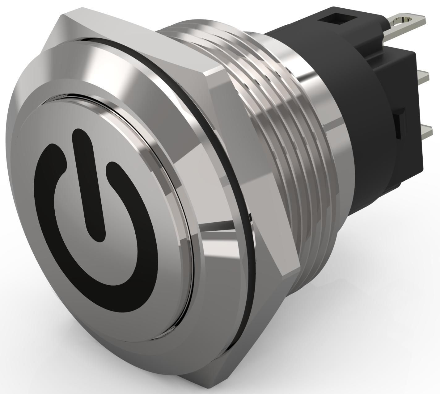 EAO 82 Series Push Button Switch, Latching, Panel Mount, 22.3mm Cutout, SPDT, 240V, IP65, IP67