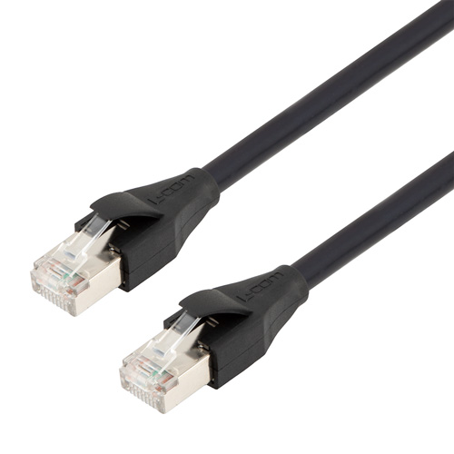 L-ComTRD, 500mm Cat7, Black RJ45 to Male RJ45 Male, Aluminium/Polyester Foil Shielded, Terminated LSZH Sheath