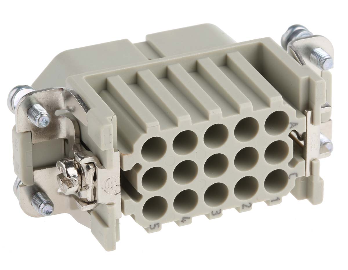 HARTING Heavy Duty Power Connector Insert, 10A, Female, Han D Series, 15 Contacts
