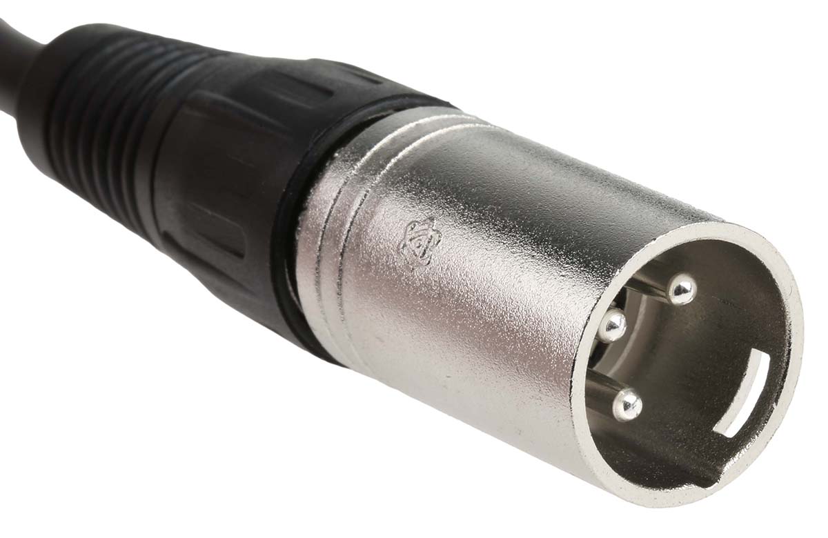 RS PRO Female 3 Pin XLR to Male 3 Pin XLR  Cable, Black, 3m