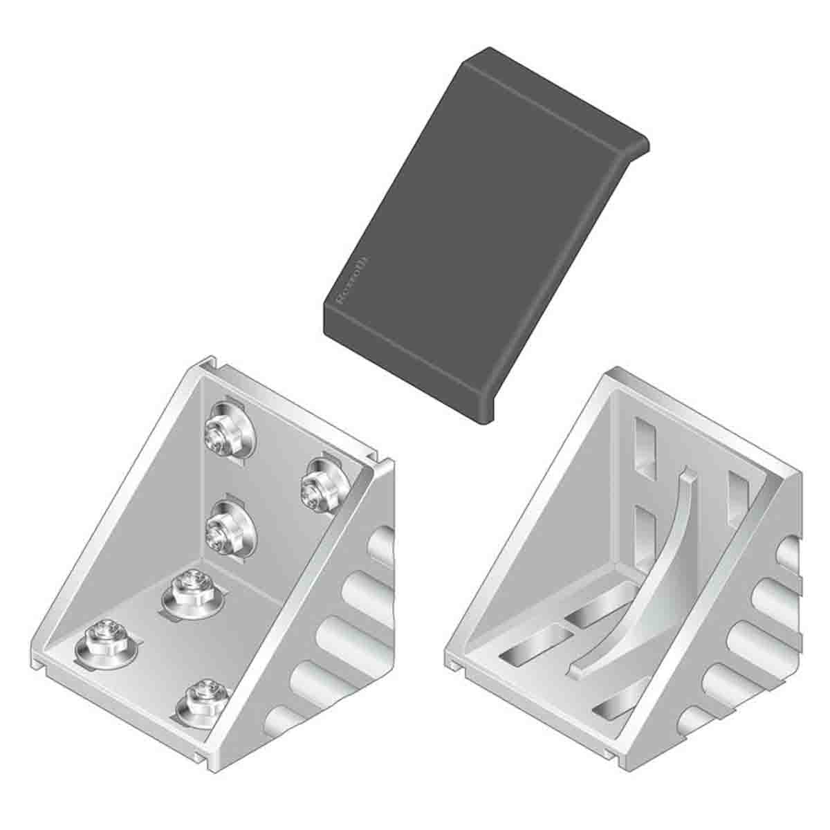 Bosch Rexroth M4 Angular Cover Cap, Connecting Component, Strut Profile 90 mm, Groove Size 10mm