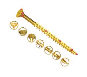 UNIFIX VORTEX Pozidriv Countersunk Steel Wood Screw, Yellow Passivated, Zinc Plated, 5mm Thread, 80mm Length