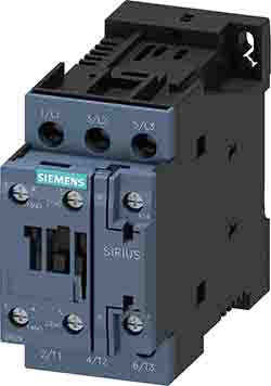 Siemens Contactor, 110 V dc Coil, 3-Pole, 12 A, 5.5 kW, 1 NO/1 NC