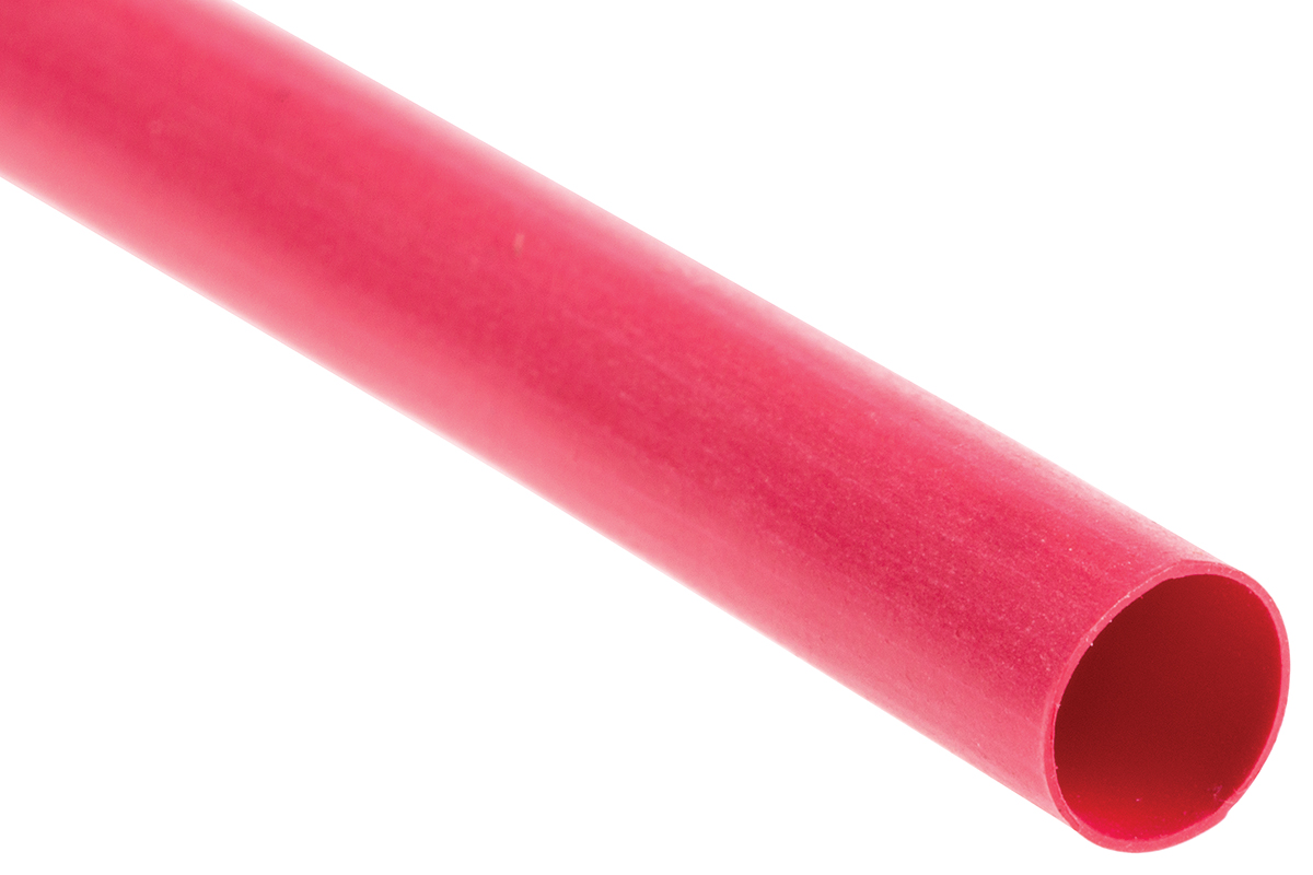 TE Connectivity Heat Shrink Tubing, Red 4.8mm Sleeve Dia. x 1.2m Length 2:1 Ratio, RNF-100 Series