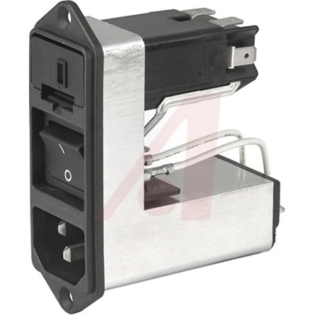 Schurter C14 Panel Mount IEC Connector Male, 1A, 125 V, 250 V, Fuse Size 5 x 20mm