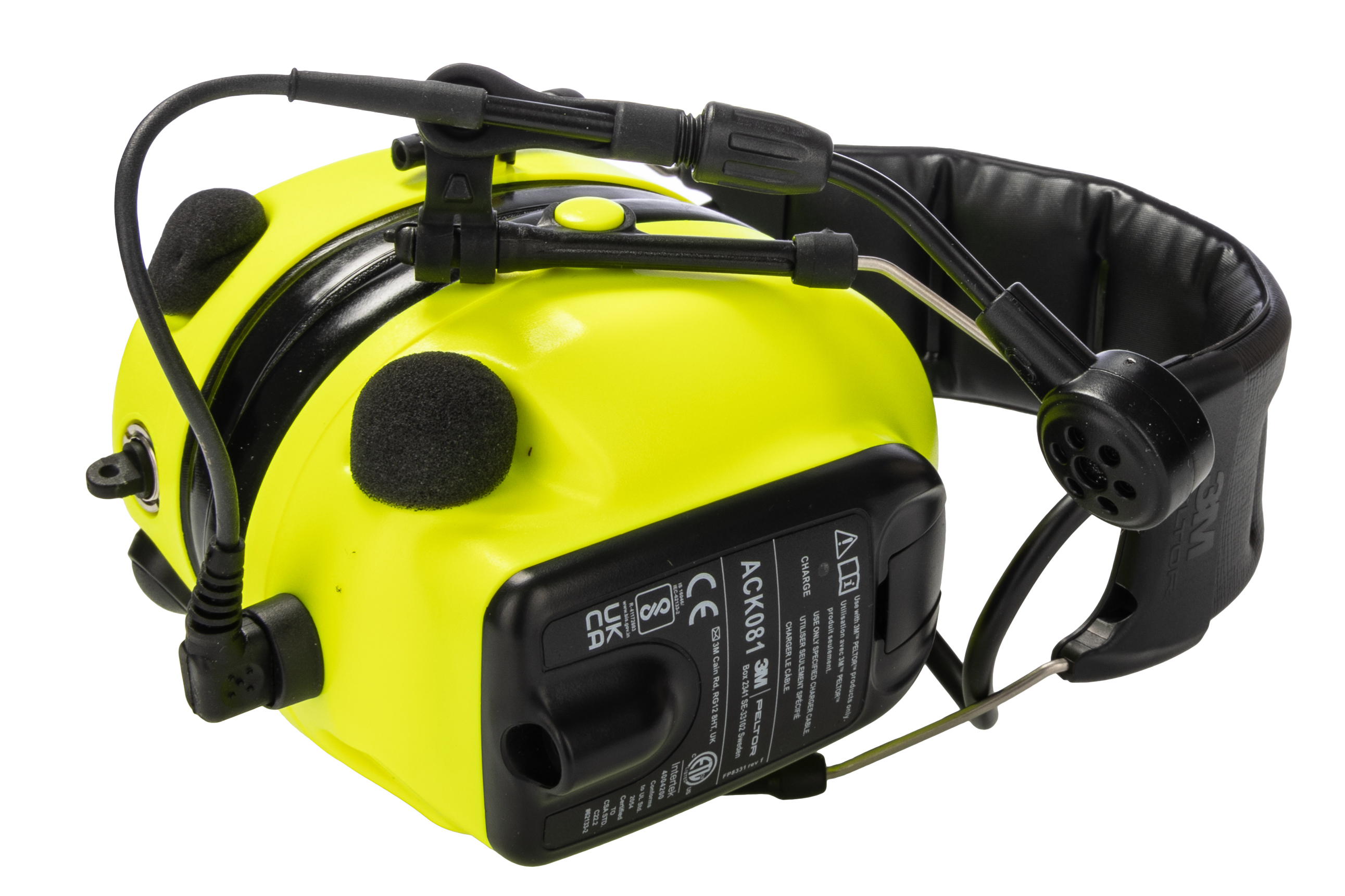 3M PELTOR LiteCom Plus Wireless Speak & Listen Electronic Ear Defenders with Headband, 32dB, Yellow, Noise Cancelling