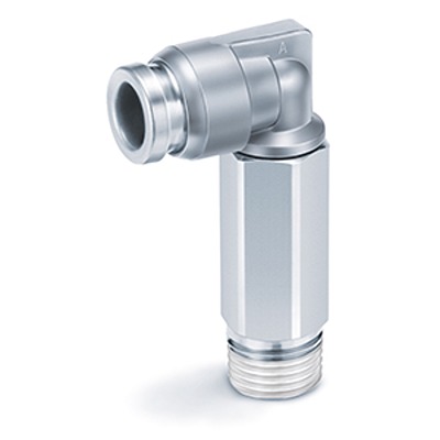 SMC KQB2 Series Extended Male Elbow, 6 mm to M5 x 0.8, Threaded-to-Tube Connection Style, KQB2W06-M5