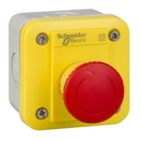 Schneider Electric Harmony XALE Series Turn to Release Push Button Complete Unit, Surface Mount, 22mm Cutout, DPST, IP54
