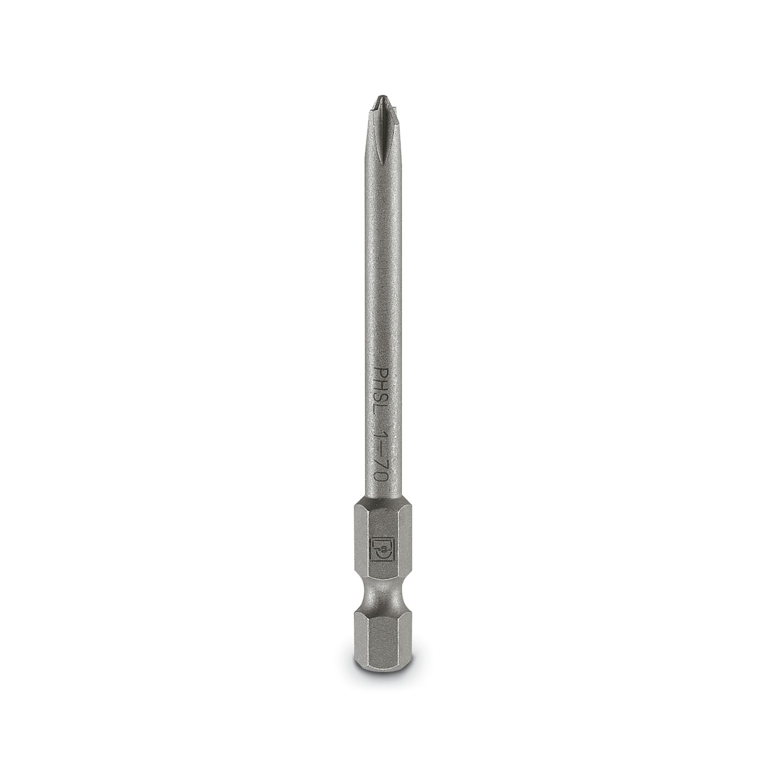 Phoenix Contact Phillips Driver Bit, PH 1 x 70 mm Tip, 1/4 in Drive, Pozidriv Drive, 70 mm Overall