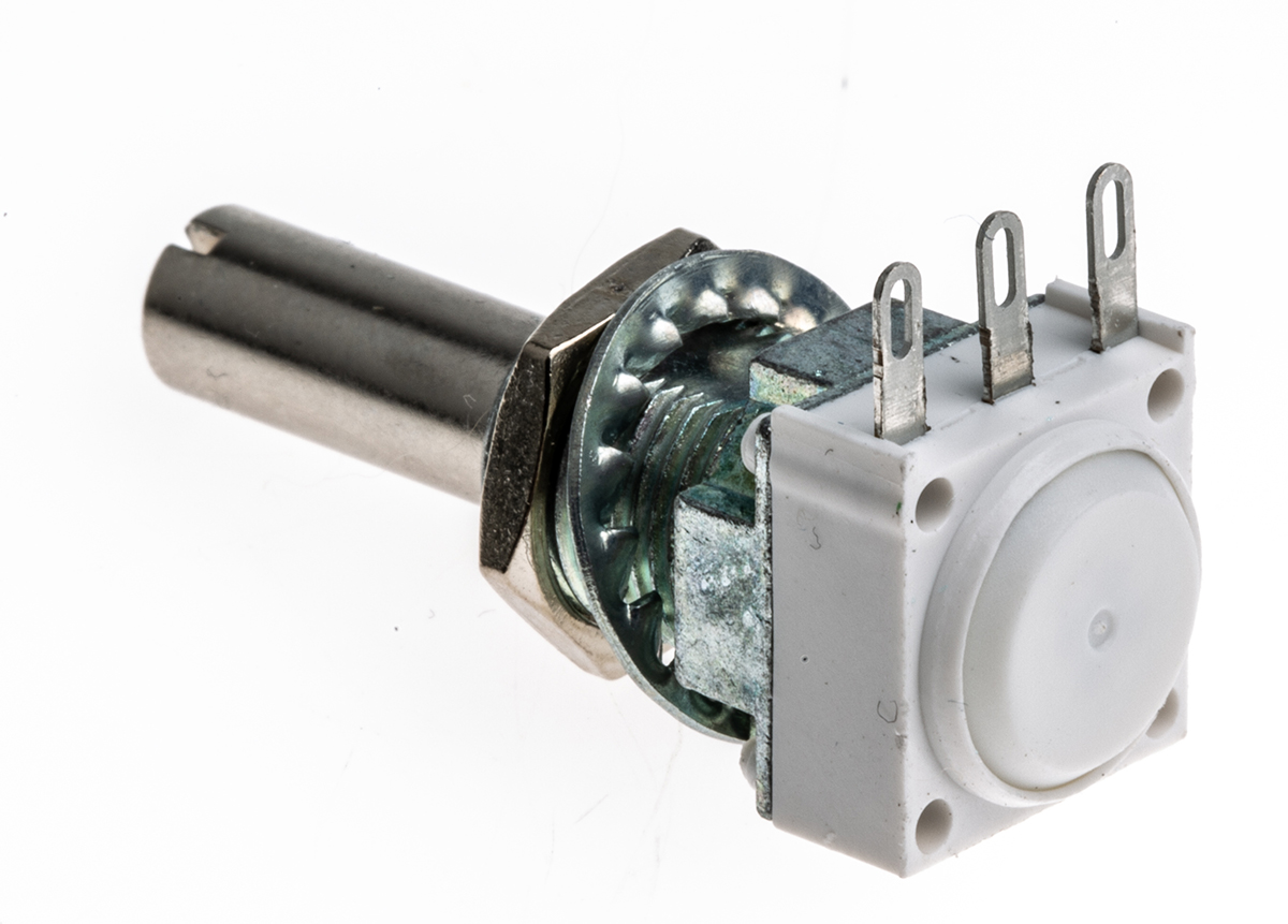 Vishay P11S 10kΩ Rotary Potentiometer 1-Gang Panel Mount, P11S1V0FLSY00103KA