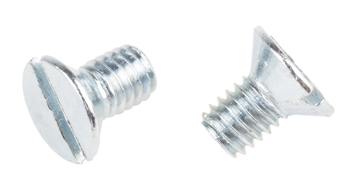 RS PRO Slot M6 Countersunk Steel Machine Screws DIN 963 x 10.0mm