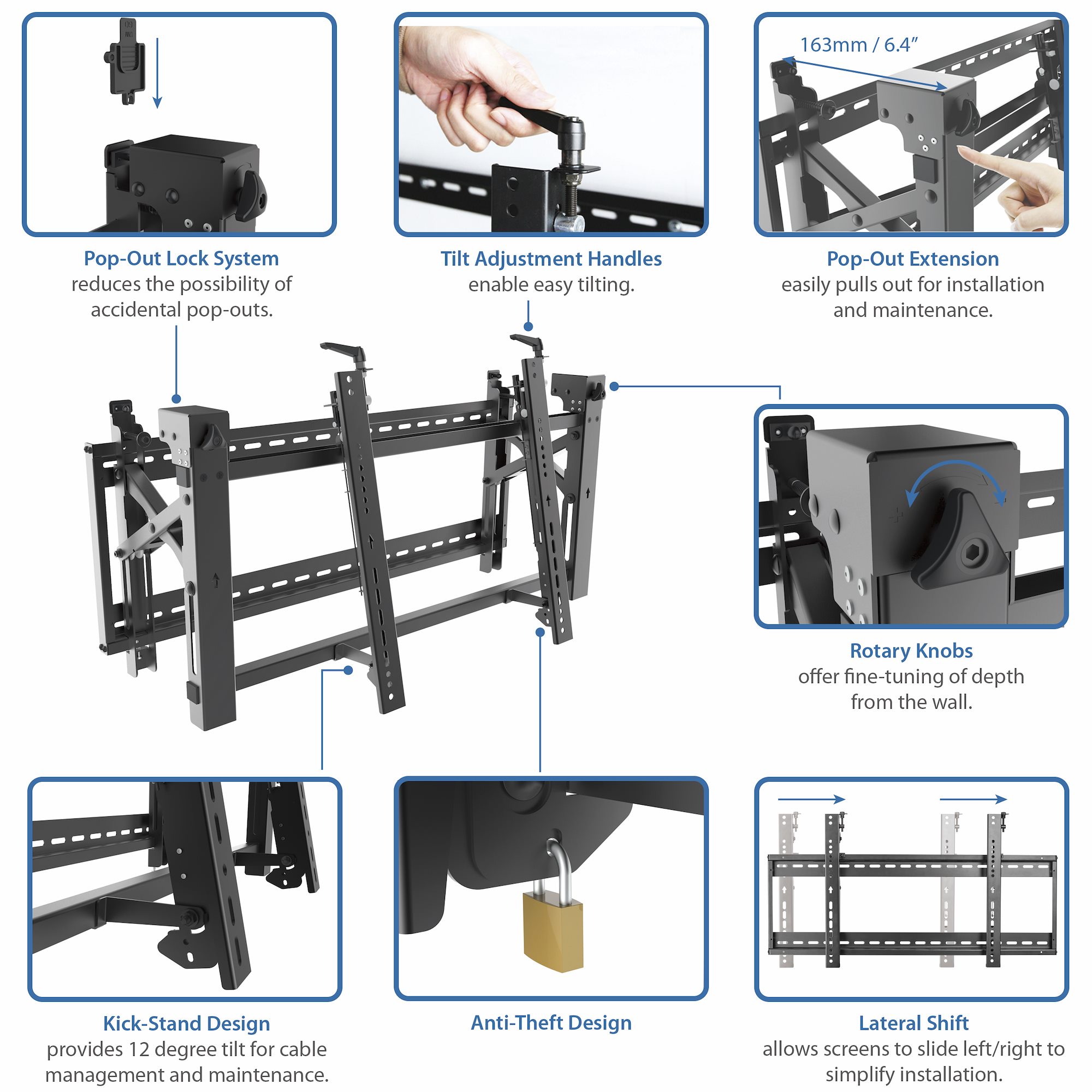 StarTech.com Wall Mounting Monitor Arm for 1 x Screen, 70in Screen Size