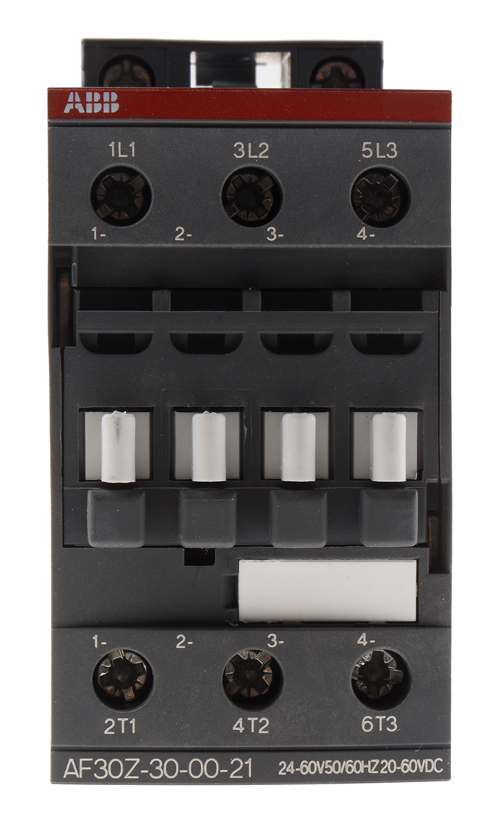 ABB AF30Z Contactor, 24 V Coil, 3-Pole, 21 A, 1500 kW 60 V, 3 NO, 690V